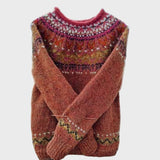 Pintas Retro Stiliaus Golfo Megztinis С Мека Текстура