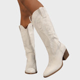 Райна | Модерни дамски каубойски ботуши с дебел ток