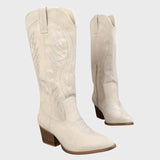 Райна | Модерни дамски каубойски ботуши с дебел ток