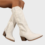 Райна | Модерни дамски каубойски ботуши с дебел ток