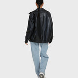 Людмила | Овърсайз дамско яке от еко кожа