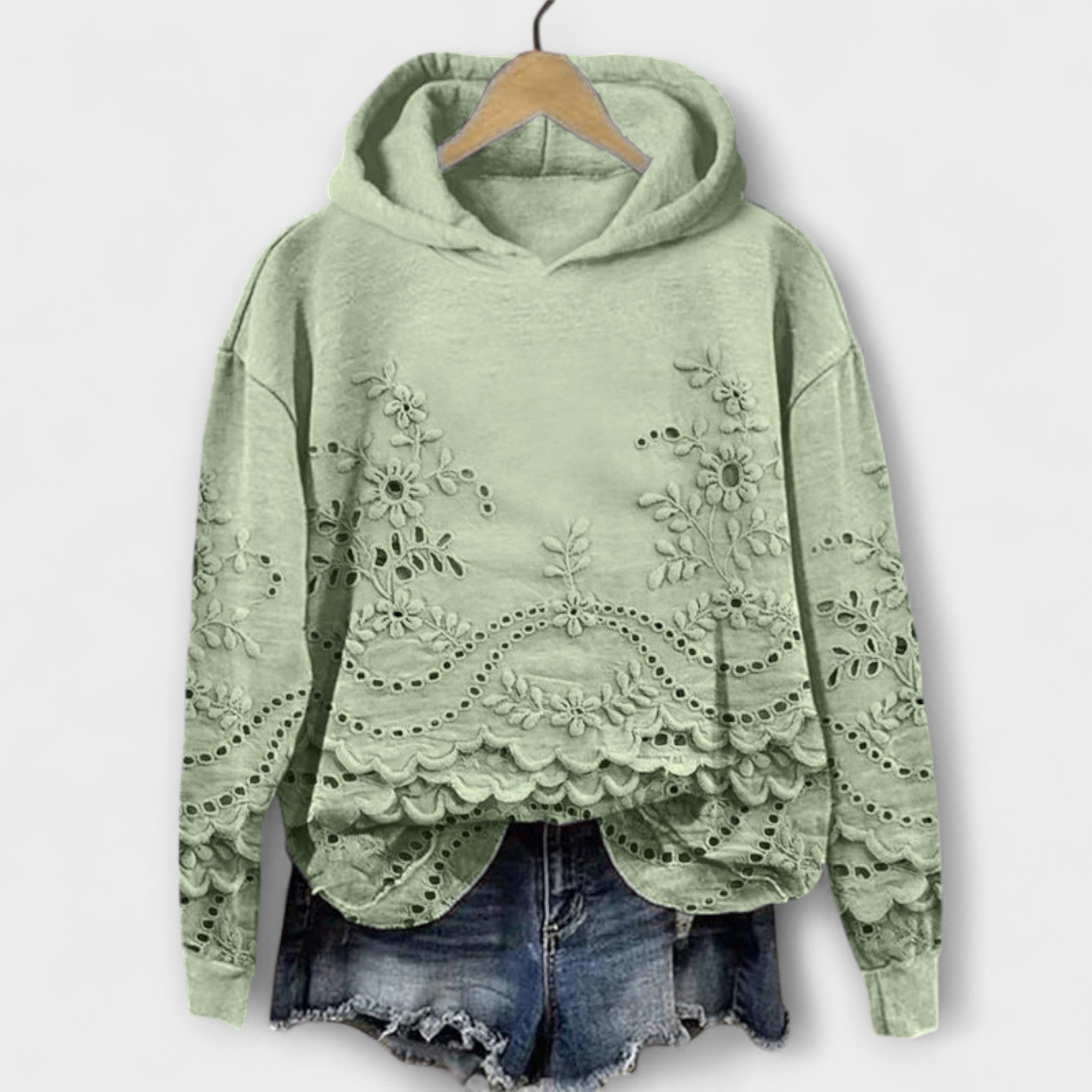 Grace Vintage Hoodie | Удобен Винтидж Худи С Флорална Шарка