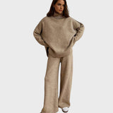 Лина | Мек плетен комплект с поло яка