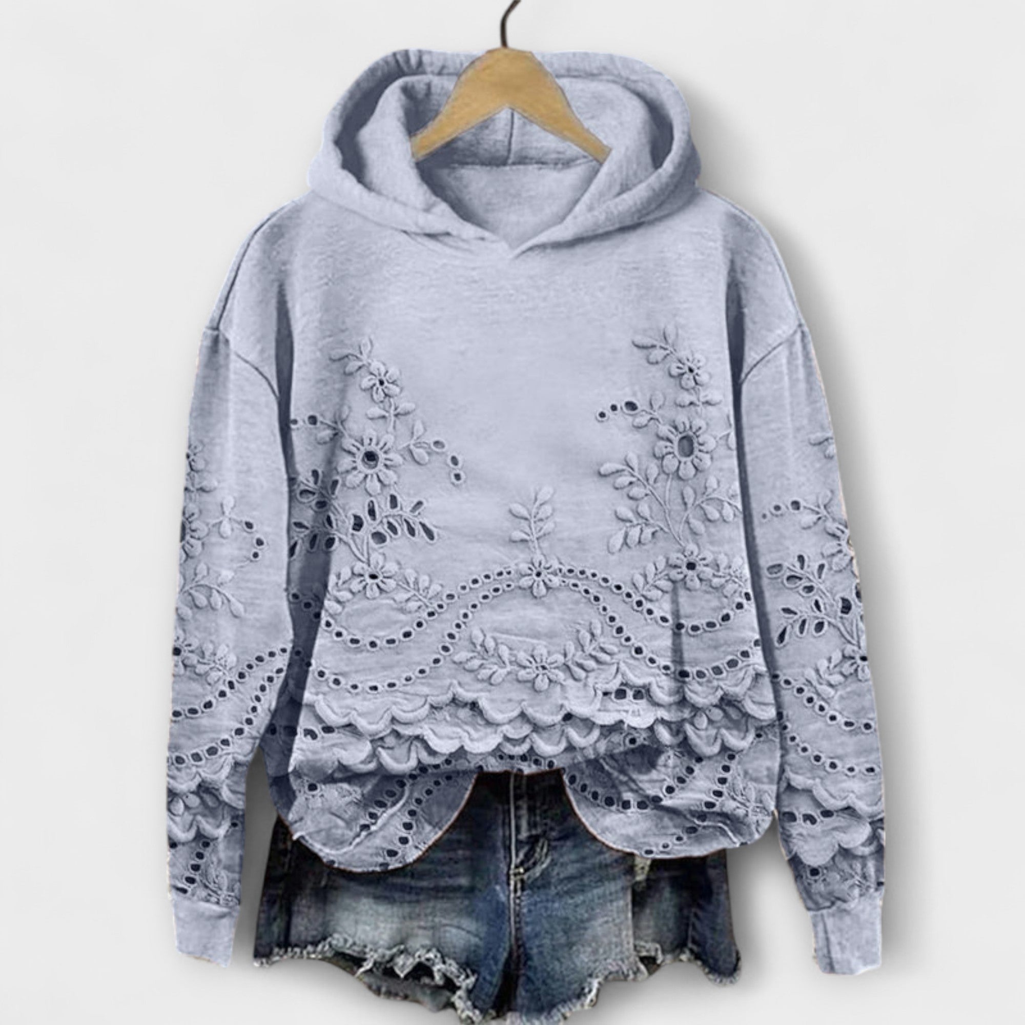 Grace Vintage Hoodie | Удобен Винтидж Худи С Флорална Шарка