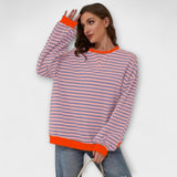 Merga | Дълъг Oversize Пуловер С Райета И Меко Топло