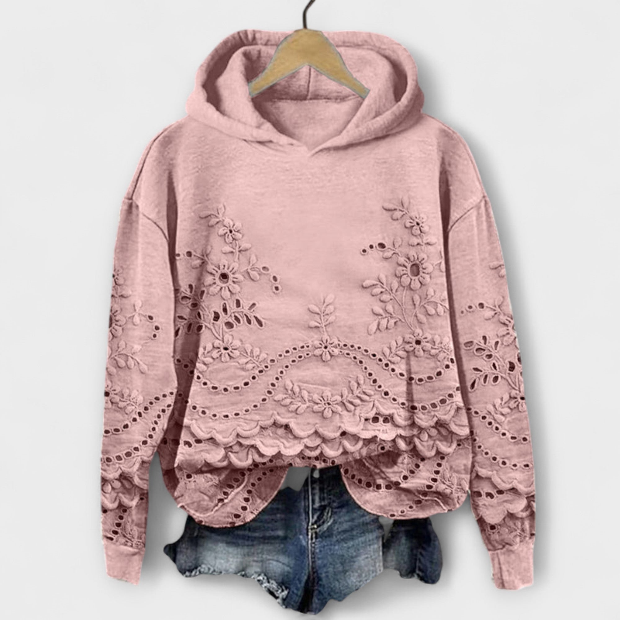 Grace Vintage Hoodie | Удобен Винтидж Худи С Флорална Шарка