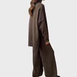 Лина | Мек плетен комплект с поло яка